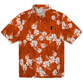 Tropical Hibiscus Clusters Baltimore Orioles Hawaiian Shirt - Perfect for MLB Fans