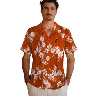 Tropical Hibiscus Clusters Baltimore Orioles Hawaiian Shirt - Perfect for MLB Fans