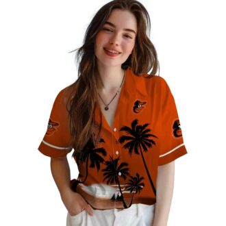 Tropical Sunset Baltimore Orioles Hawaiian Shirt - MLB Fan Apparel in Orange & Black