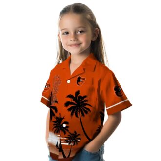 Tropical Sunset Baltimore Orioles Hawaiian Shirt - MLB Fan Apparel in Orange & Black