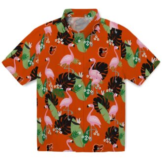 Unique Baltimore Orioles Orange Flamingo Leaf Hawaiian Shirt - MLB Aloha Summer Design