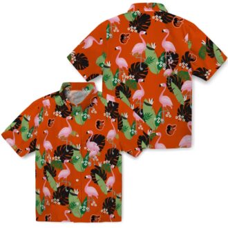 Unique Baltimore Orioles Orange Flamingo Leaf Hawaiian Shirt - MLB Aloha Summer Design