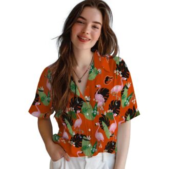 Unique Baltimore Orioles Orange Flamingo Leaf Hawaiian Shirt - MLB Aloha Summer Design