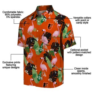 Unique Baltimore Orioles Orange Flamingo Leaf Hawaiian Shirt - MLB Aloha Summer Design