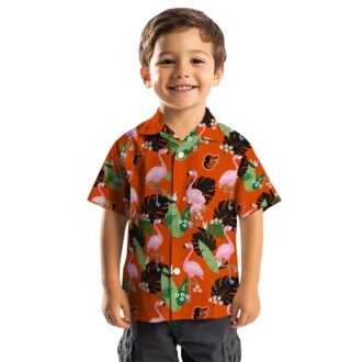 Unique Baltimore Orioles Orange Flamingo Leaf Hawaiian Shirt - MLB Aloha Summer Design