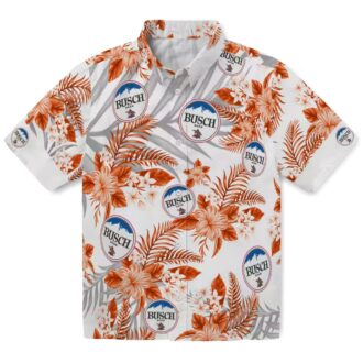 Women's Baltimore Orioles Hawaiian Shirt - Orange & White Tropical Hibiscus Palm Leaves for Vacation