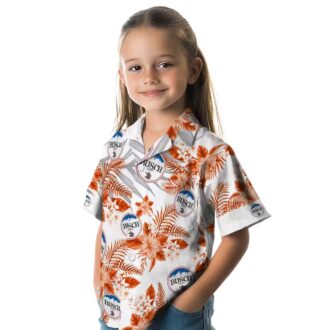 Women's Baltimore Orioles Hawaiian Shirt - Orange & White Tropical Hibiscus Palm Leaves for Vacation
