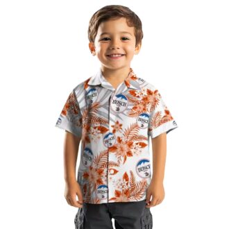 Women's Baltimore Orioles Hawaiian Shirt - Orange & White Tropical Hibiscus Palm Leaves for Vacation