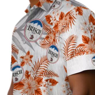 Women's Baltimore Orioles Hawaiian Shirt - Orange & White Tropical Hibiscus Palm Leaves for Vacation