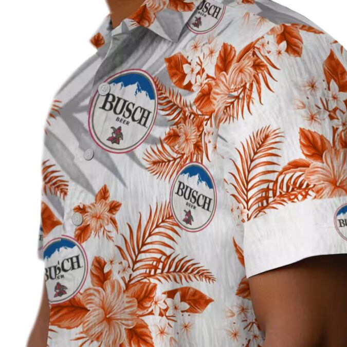 Women's Baltimore Orioles Hawaiian Shirt - Orange & White Tropical Hibiscus Palm Leaves for Vacation