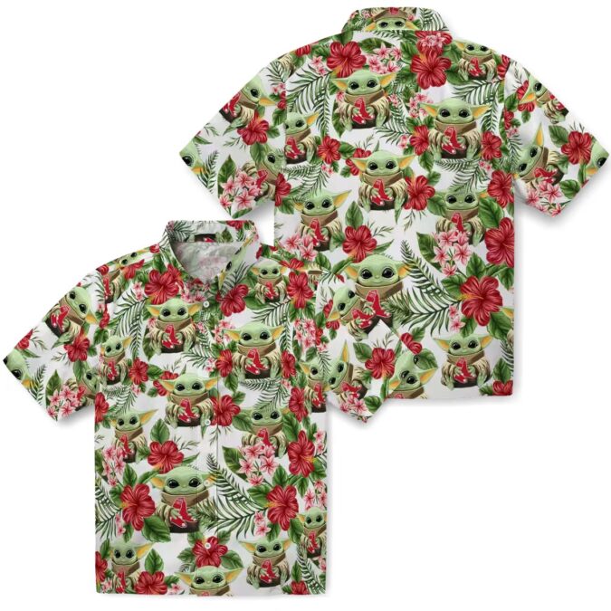Boston Red Sox Aloha Summer Hawaiian Shirt - Tropical Yoda Green MLB Summer Beachwear