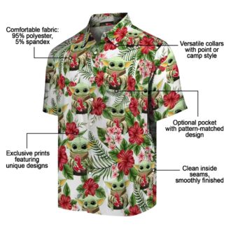 Boston Red Sox Aloha Summer Hawaiian Shirt - Tropical Yoda Green MLB Summer Beachwear