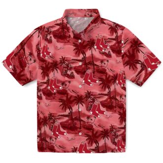 Boston Red Sox Coastal Palms Red Hawaiian Shirt - Tropical MLB Team Apparel for Summer