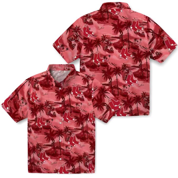 Boston Red Sox Coastal Palms Red Hawaiian Shirt - Tropical MLB Team Apparel for Summer