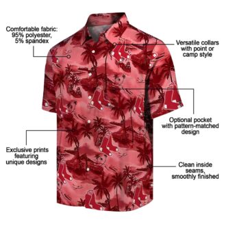 Boston Red Sox Coastal Palms Red Hawaiian Shirt - Tropical MLB Team Apparel for Summer