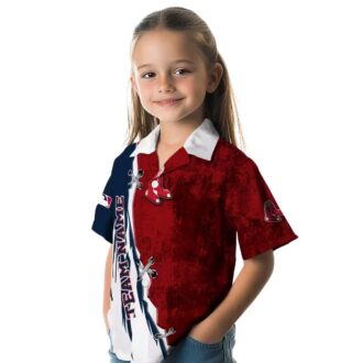 Boston Red Sox Edgy Streaks Hawaiian Shirt - MLB Team Logo & Tropical Aloha Design for Fans