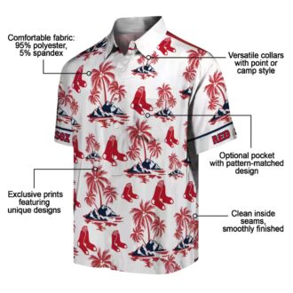Boston Red Sox Palm Island Print Hawaiian Shirt - MLB Summer Apparel