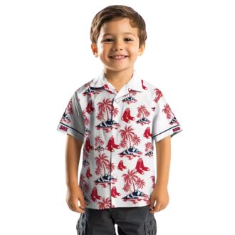 Boston Red Sox Palm Island Print Hawaiian Shirt - MLB Summer Apparel