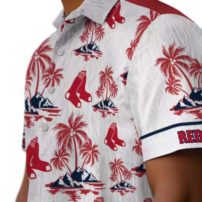 Boston Red Sox Palm Island Print Hawaiian Shirt - MLB Summer Apparel