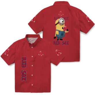 Boston Red Sox Stuart Minion Hawaiian Shirt - Aloha Style Tropical Beachwear