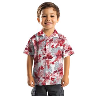 Boston Red Sox Summer Theme Hawaiian Shirt - Red White Tropical Leaf Design