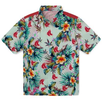Boston Red Sox Tropical Green Hawaiian Shirt - MLB Team Beachwear for Summer Parties