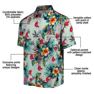 Boston Red Sox Tropical Green Hawaiian Shirt - MLB Team Beachwear for Summer Parties