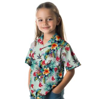 Boston Red Sox Tropical Green Hawaiian Shirt - MLB Team Beachwear for Summer Parties
