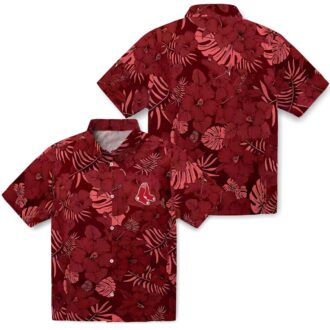 Boston Red Sox Tropical Hawaiian Button Up Shirt - Aloha Jungle Vibes for MLB Fans