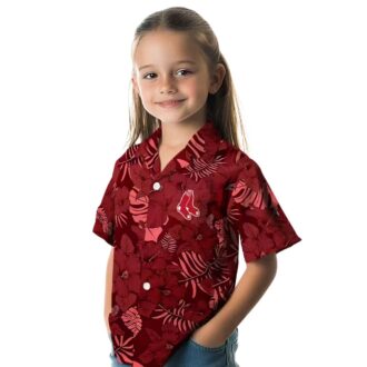 Boston Red Sox Tropical Hawaiian Button Up Shirt - Aloha Jungle Vibes for MLB Fans
