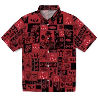 Boston Red Sox Tropical Hawaiian Patchwork Shirt - MLB Fan Beach Outfit