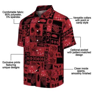 Boston Red Sox Tropical Hawaiian Patchwork Shirt - MLB Fan Beach Outfit