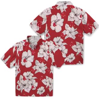 Boston Red Sox Tropical Hibiscus Blooms Hawaiian Shirt - Red White Floral Pattern