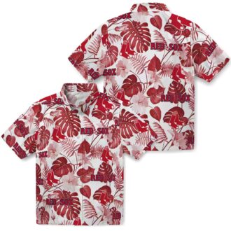 Boston Red Sox Tropical Plants Hawaiian Shirt - Summer Beachwear for Red Sox Fans