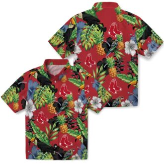 Boston Red Sox Tropical Toucan Hawaiian Shirt - Hibiscus & Pineapple Design