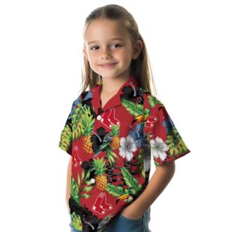 Boston Red Sox Tropical Toucan Hawaiian Shirt - Hibiscus & Pineapple Design
