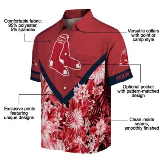 Custom Boston Red Sox Floral Chevron Red Hawaiian Shirt - MLB Summer Beachwear for Fans