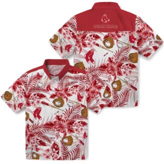 Custom Boston Red Sox Floral Hawaiian Shirt - MLB Baseball Summer Beach Shirt