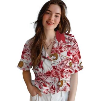 Custom Boston Red Sox Floral Hawaiian Shirt - MLB Baseball Summer Beach Shirt
