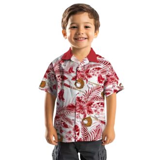 Custom Boston Red Sox Floral Hawaiian Shirt - MLB Baseball Summer Beach Shirt