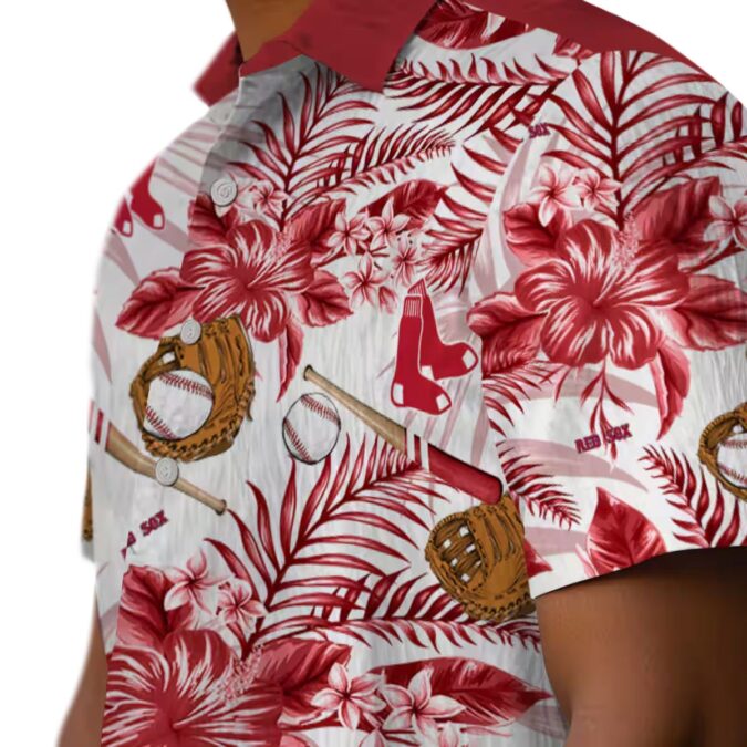 Custom Boston Red Sox Floral Hawaiian Shirt - MLB Baseball Summer Beach Shirt