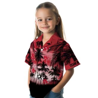 Custom Boston Red Sox Sunset Hawaiian Shirt - Tropical Red Black MLB Beachwear