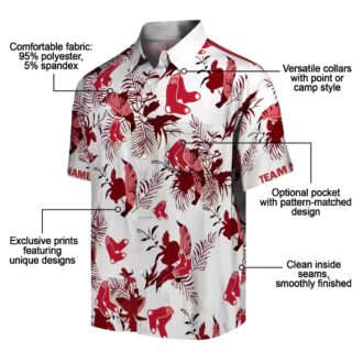 Exclusive MLB Boston Red Sox Hawaiian Shirt - Red & White Botanical Beachwear for Fans