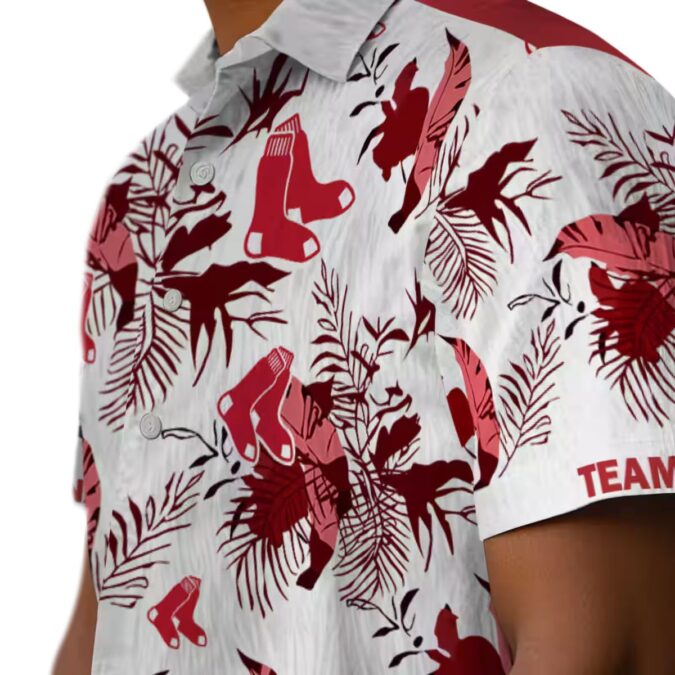 Exclusive MLB Boston Red Sox Hawaiian Shirt - Red & White Botanical Beachwear for Fans