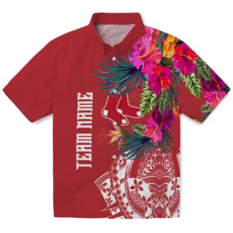 Limited Edition Boston Red Sox Hawaiian Shirt - Polynesian Floral Tropical MLB Apparel