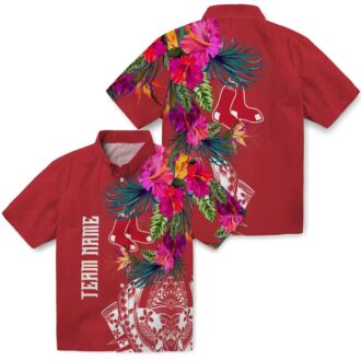 Limited Edition Boston Red Sox Hawaiian Shirt - Polynesian Floral Tropical MLB Apparel