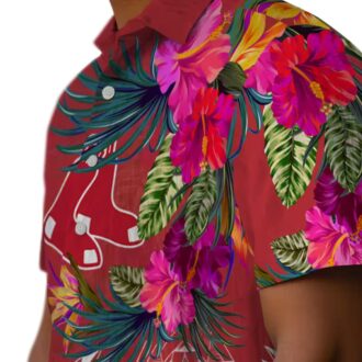 Limited Edition Boston Red Sox Hawaiian Shirt - Polynesian Floral Tropical MLB Apparel