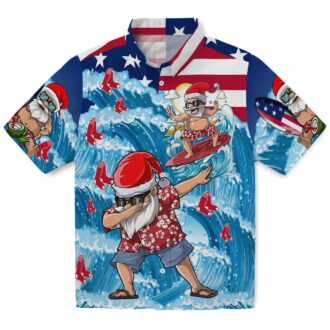 Limited Edition Boston Red Sox Hawaiian Shirt - Santa Surfing MLB Tropical Apparel