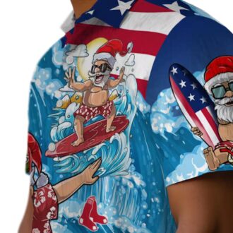 Limited Edition Boston Red Sox Hawaiian Shirt - Santa Surfing MLB Tropical Apparel