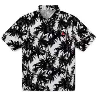 MLB Boston Red Sox Black & White Palm Hawaiian Shirt for Summer & Beach Days